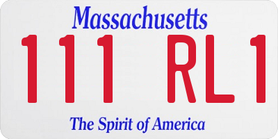 MA license plate 111RL1