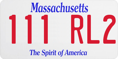 MA license plate 111RL2