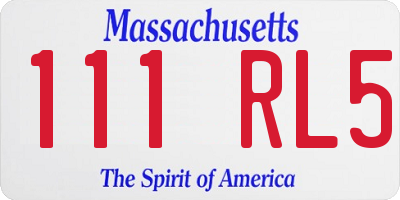 MA license plate 111RL5