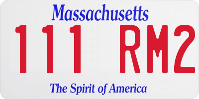 MA license plate 111RM2
