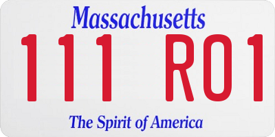 MA license plate 111RO1