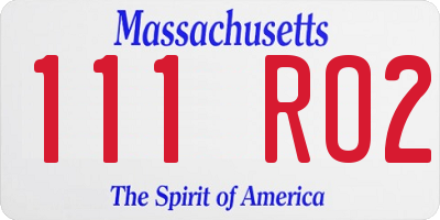 MA license plate 111RO2