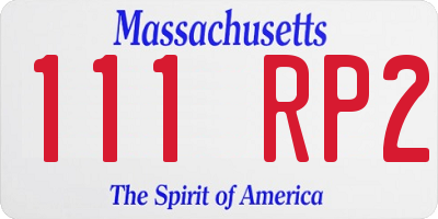 MA license plate 111RP2