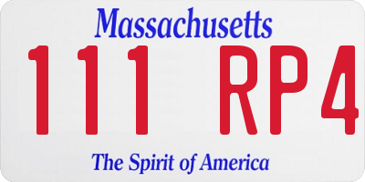 MA license plate 111RP4