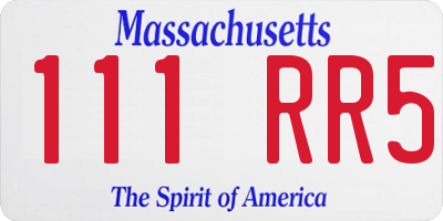 MA license plate 111RR5