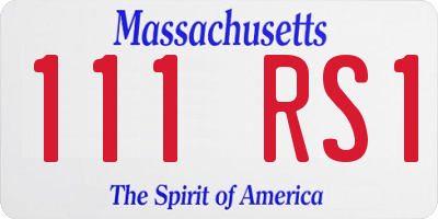 MA license plate 111RS1