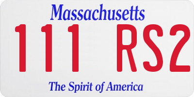 MA license plate 111RS2