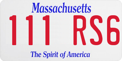 MA license plate 111RS6