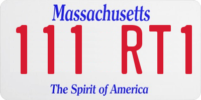 MA license plate 111RT1