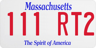 MA license plate 111RT2