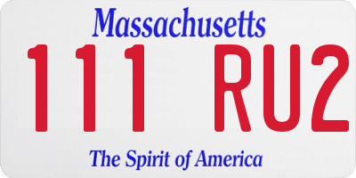 MA license plate 111RU2