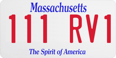MA license plate 111RV1