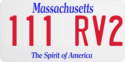 MA license plate 111RV2