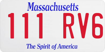 MA license plate 111RV6