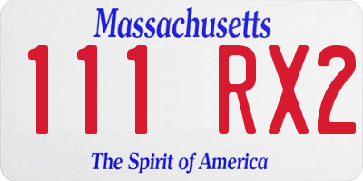 MA license plate 111RX2