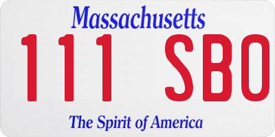 MA license plate 111SB0