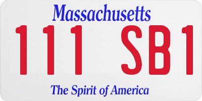 MA license plate 111SB1