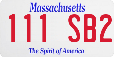 MA license plate 111SB2
