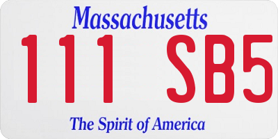 MA license plate 111SB5
