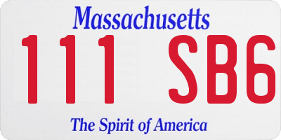 MA license plate 111SB6