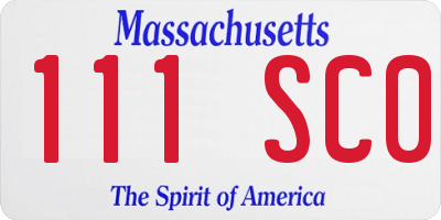 MA license plate 111SC0