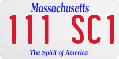 MA license plate 111SC1