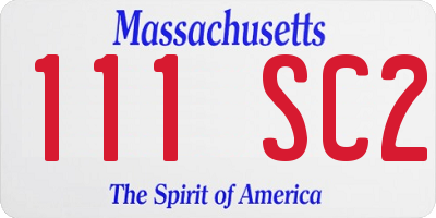 MA license plate 111SC2