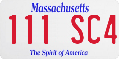 MA license plate 111SC4