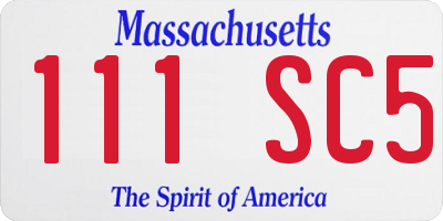 MA license plate 111SC5