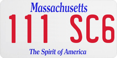 MA license plate 111SC6