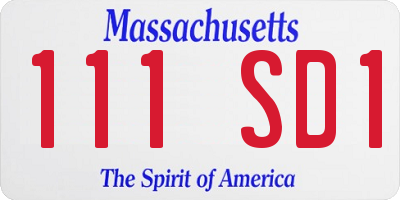 MA license plate 111SD1
