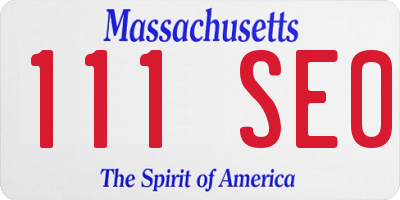MA license plate 111SE0
