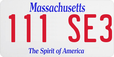 MA license plate 111SE3