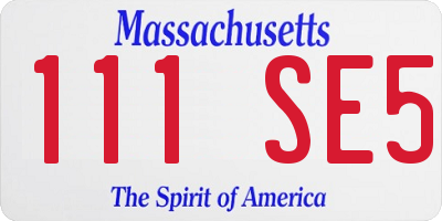 MA license plate 111SE5