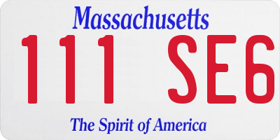 MA license plate 111SE6