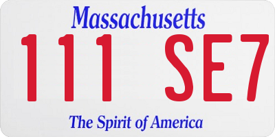 MA license plate 111SE7