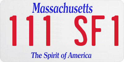 MA license plate 111SF1