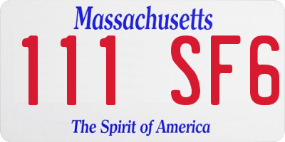 MA license plate 111SF6