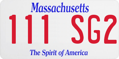 MA license plate 111SG2