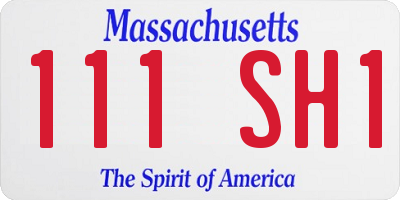 MA license plate 111SH1