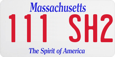 MA license plate 111SH2