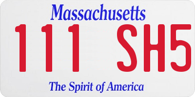 MA license plate 111SH5