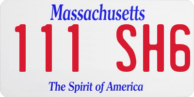 MA license plate 111SH6