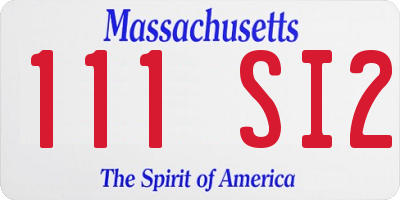 MA license plate 111SI2