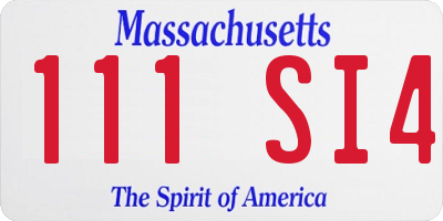 MA license plate 111SI4