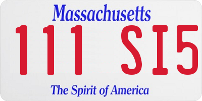 MA license plate 111SI5