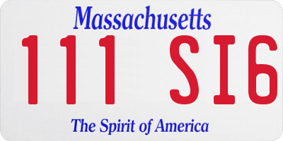 MA license plate 111SI6