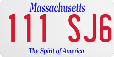 MA license plate 111SJ6