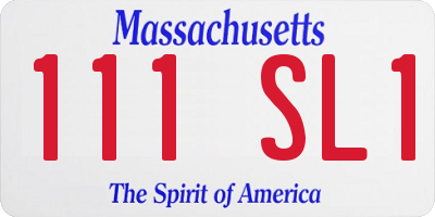 MA license plate 111SL1