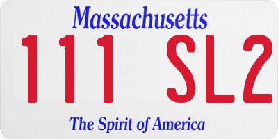 MA license plate 111SL2